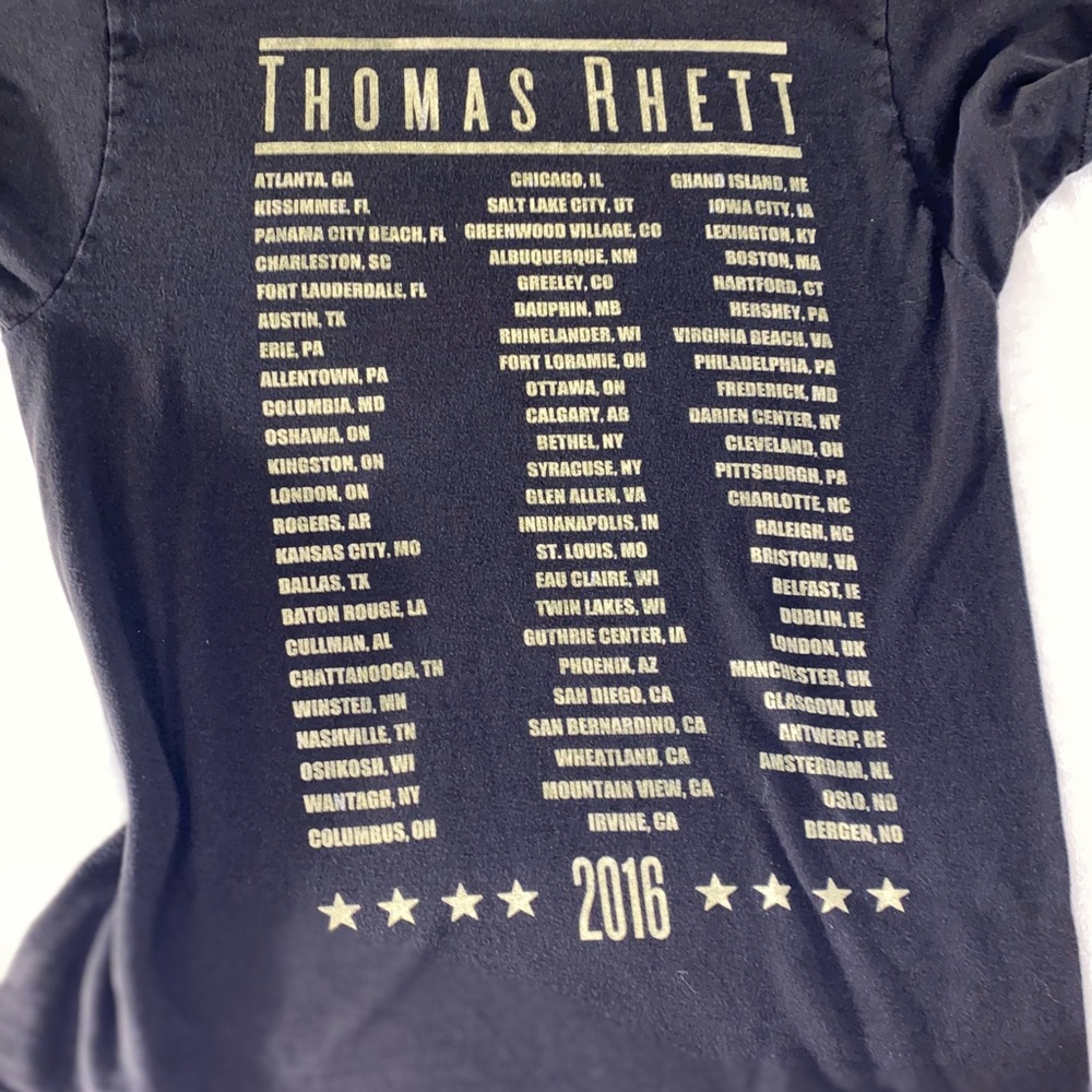 💙 Thomas Rhett Black Concert T 2016  Graphic T-Shirt Size M - Picture 5 of 8